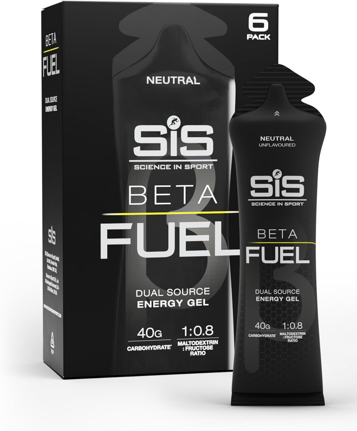 SiS Beta Fuel Neutral Pack x6 | Gel Energético 40 g Carbohidratos